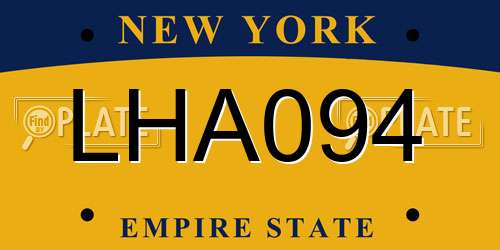 LHA094 New York License Plate