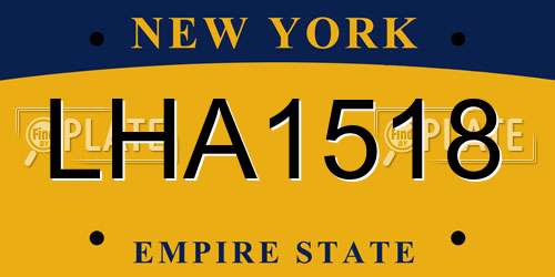 LHA1518 New York License Plate