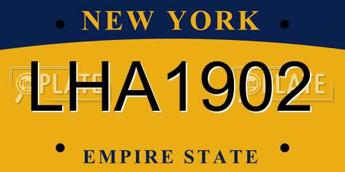 LHA1902 New York License Plate