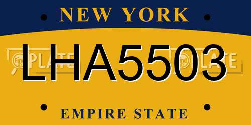 LHA5503 New York License Plate