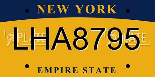 LHA8795 New York License Plate