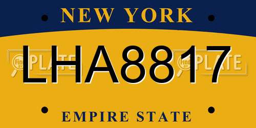 LHA8817 New York License Plate