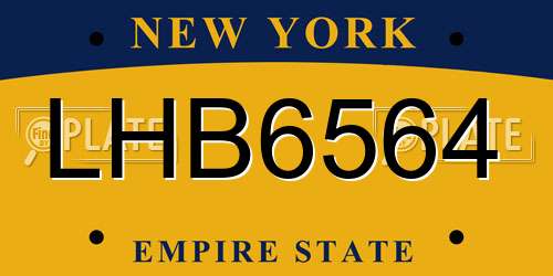 LHB6564 New York License Plate