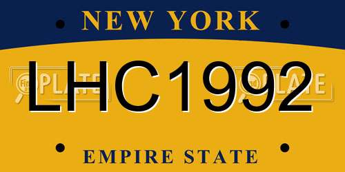 LHC1992 New York License Plate