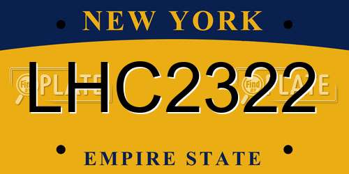 LHC2322 New York License Plate