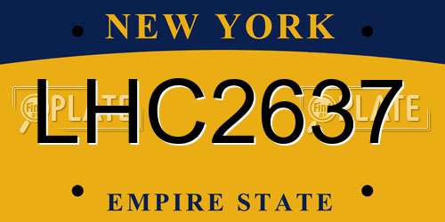 LHC2637 New York License Plate