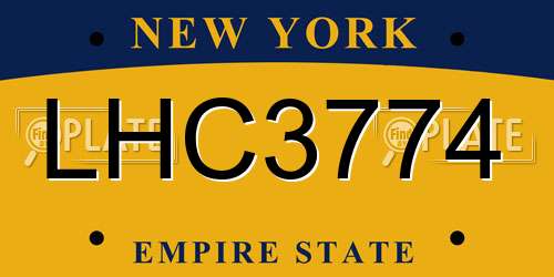 LHC3774 New York License Plate