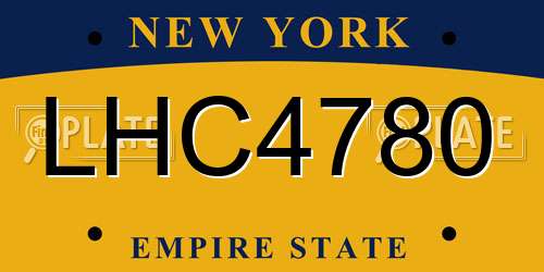 LHC4780 New York License Plate