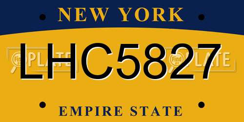LHC5827 New York License Plate