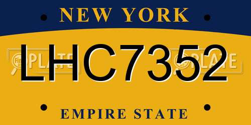LHC7352 New York License Plate