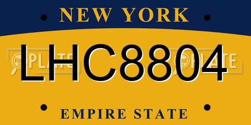 LHC8804 New York License Plate
