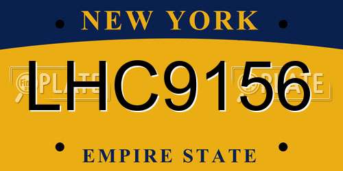 LHC9156 New York License Plate