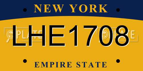 LHE1708 New York License Plate