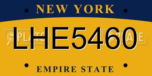 LHE5460 New York License Plate