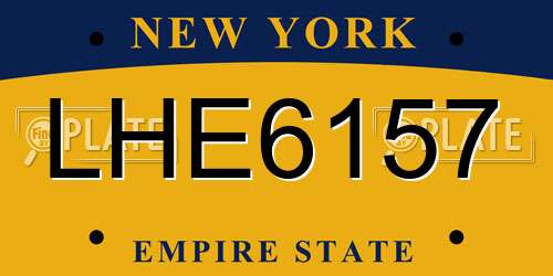 LHE6157 New York License Plate