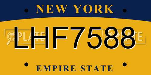 LHF7588 New York License Plate