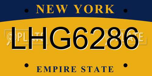 LHG6286 New York License Plate