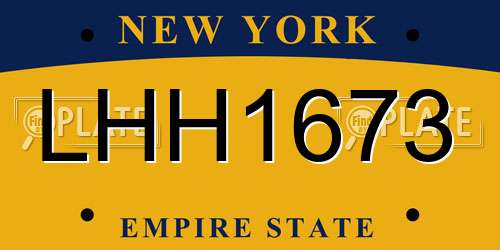 LHH1673 New York License Plate