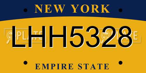 LHH5328 New York License Plate