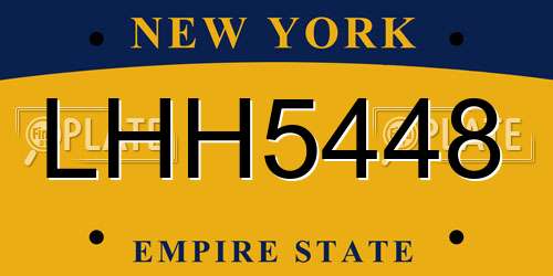 LHH5448 New York License Plate