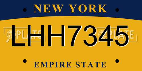 LHH7345 New York License Plate