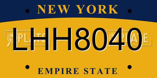 LHH8040 New York License Plate