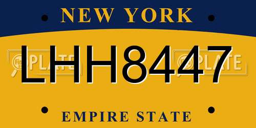 LHH8447 New York License Plate