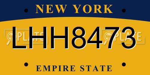 LHH8473 New York License Plate