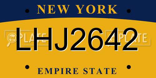 LHJ2642 New York License Plate