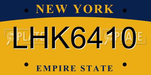 LHK6410 New York License Plate