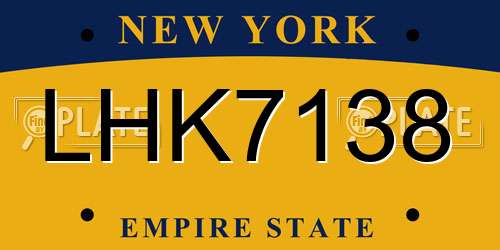 LHK7138 New York License Plate