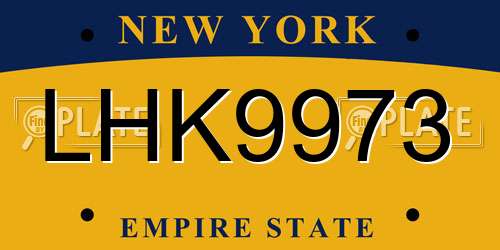 LHK9973 New York License Plate