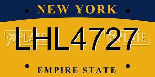 LHL4727 New York License Plate