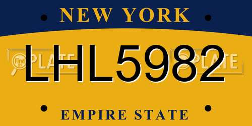 LHL5982 New York License Plate