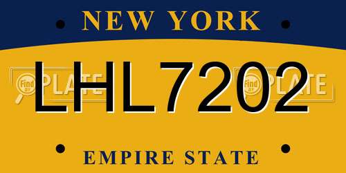 LHL7202 New York License Plate