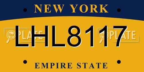 LHL8117 New York License Plate