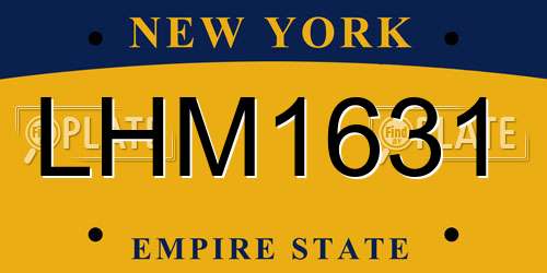 LHM1631 New York License Plate