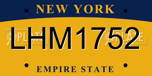LHM1752 New York License Plate