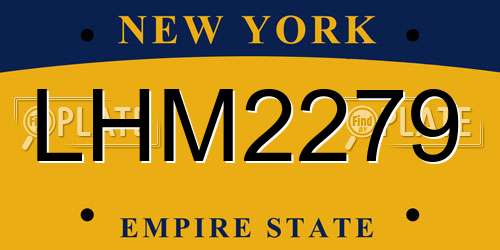 LHM2279 New York License Plate