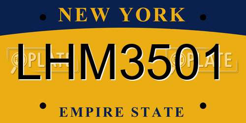 LHM3501 New York License Plate