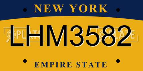 LHM3582 New York License Plate
