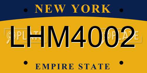 LHM4002 New York License Plate