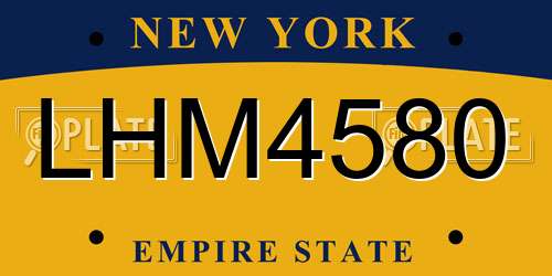 LHM4580 New York License Plate