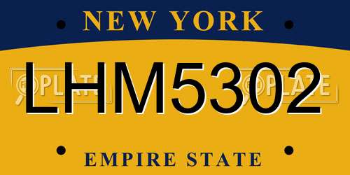LHM5302 New York License Plate