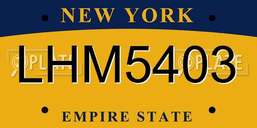 LHM5403 New York License Plate