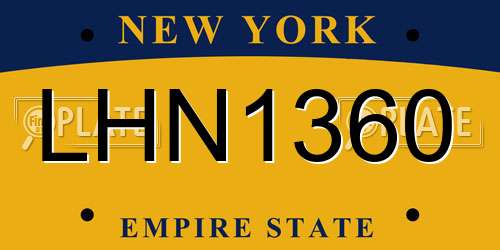 LHN1360 New York License Plate
