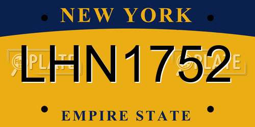 LHN1752 New York License Plate