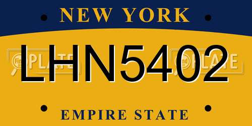 LHN5402 New York License Plate