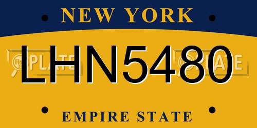 LHN5480 New York License Plate