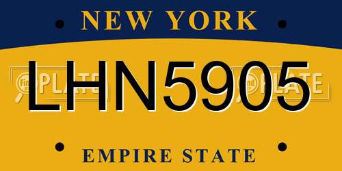 LHN5905 New York License Plate